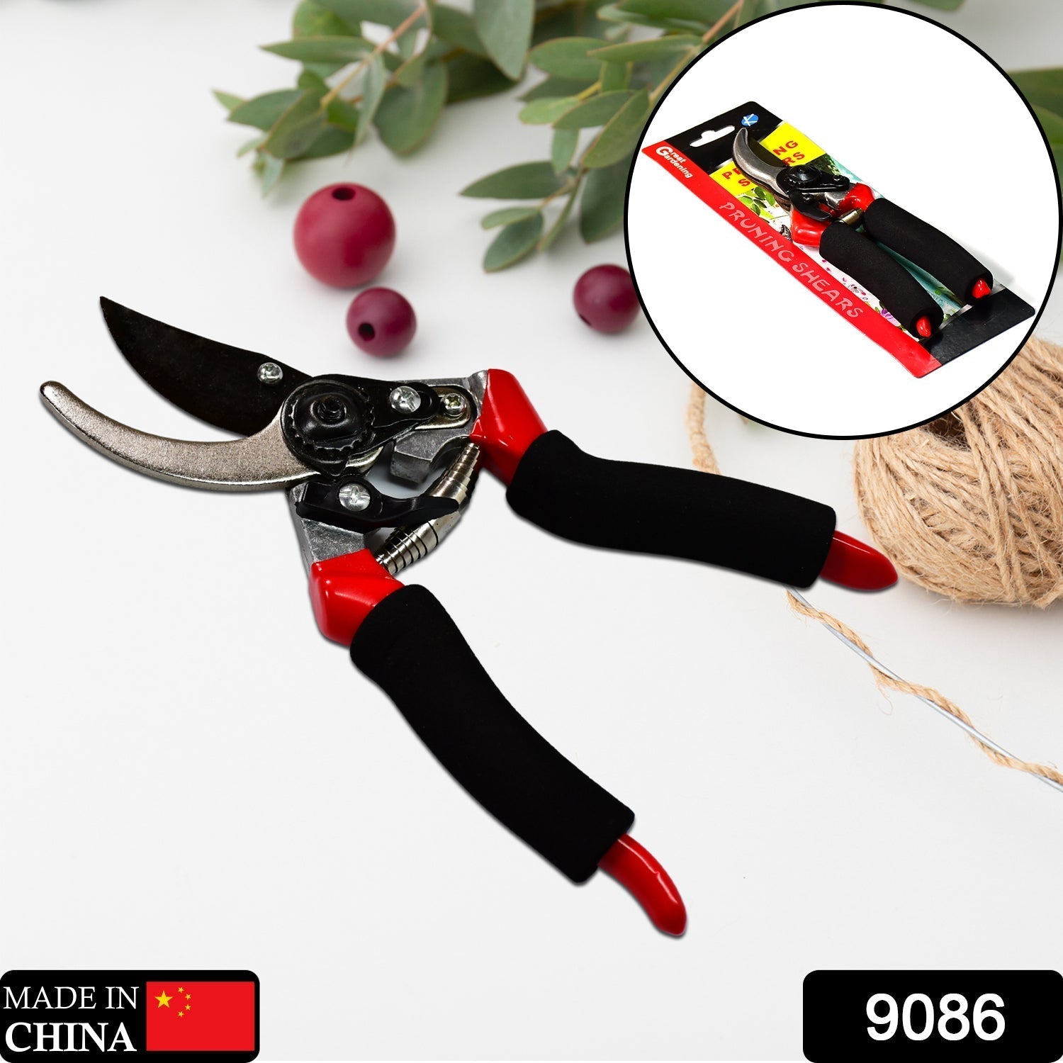 9086 RED GARDEN SHEARS SHARP CUTTER PRUNERS SCISSOR, PRUNER. DeoDap