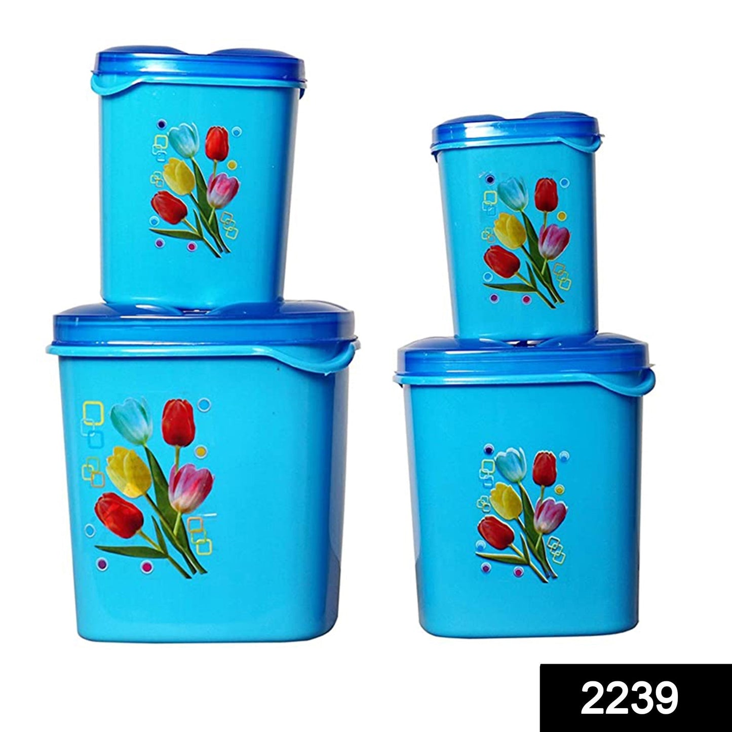 2239 Container Set For Kitchen Storage Airtight & Food Grade Plastic (Pack of 4) (3000ml,1500ml,1000ml,500ml) DeoDap