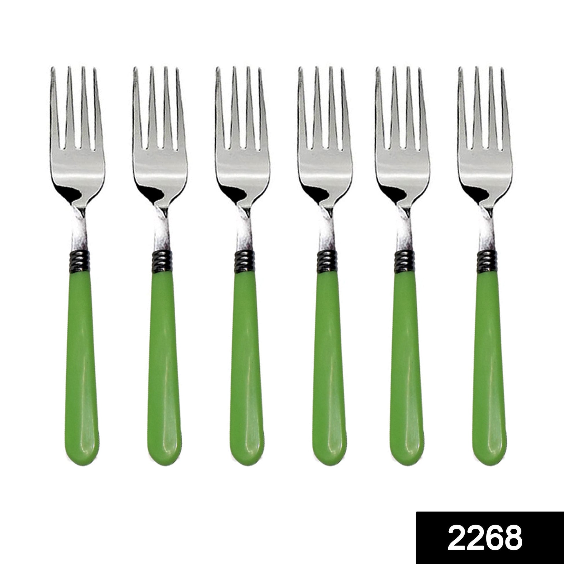 2268 Stainless Steel Forks with Comfortable Grip Dining Fork Set of 6 Pcs DeoDap