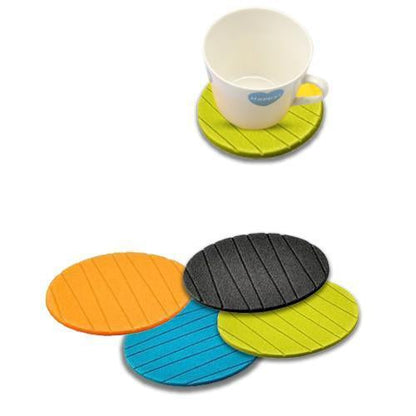 129 6 pcs Useful Round Shape Plain Silicone Cup Mat Coaster Drinking Tea Coffee Mug Wine Mat for Home DeoDap