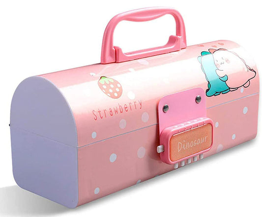 The grand magazin 3d pink and dino suitcase pencil box