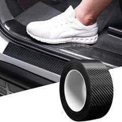 Self-Adhesive Nano Anti-Collision Strip 5D Carbon Fibre Pattern Anti-Scratch Tape Ideal for Car Protection and Decoration Interior & Exterior (Black)