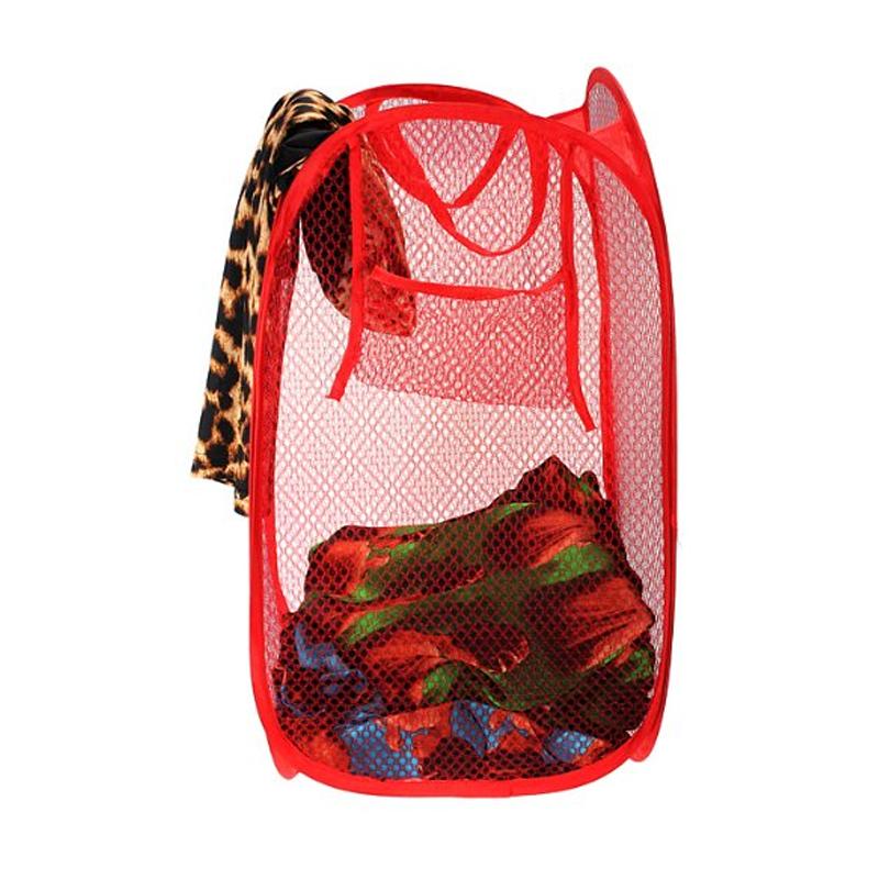 248 Laundry Hamper Mesh Fabric For Ventilation Foldable Storage Pop Up Clothes Basket DeoDap