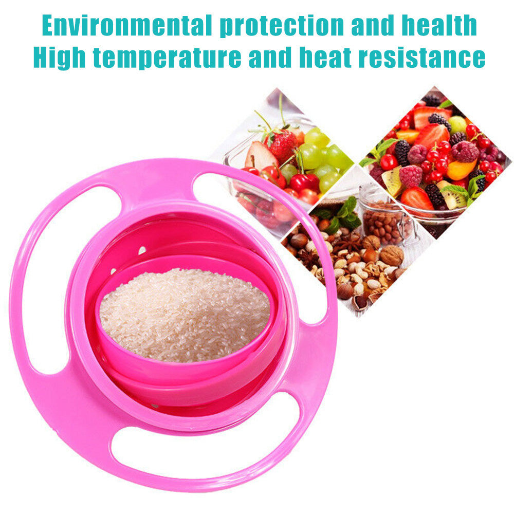 0617 Portable Non Spill Feeding Toddler Gyro Bowl 360 Degree Rotating Dish DeoDap