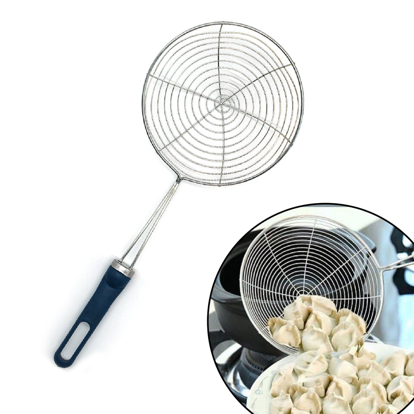 2880 Round Stainless Steel Deep Fry /Mesh Strainer DeoDap