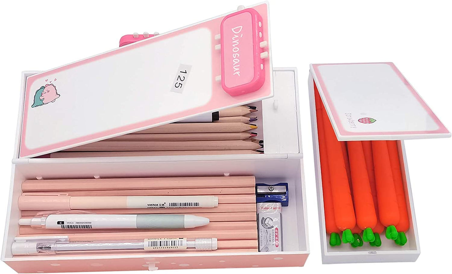 The grand magazin 3d pink and dino suitcase pencil box