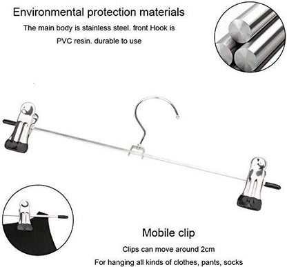 7202 Hangers with 2-Adjustable Anti-Rust Clips (Pack of 12) DeoDap