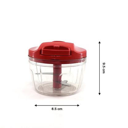 2283R Manual Red mini plastic food chopper with extra sharp blades (375 Ml)