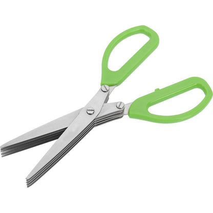 1563 Multifunction Vegetable Stainless Steel Herbs Scissor with 5 Blades DeoDap