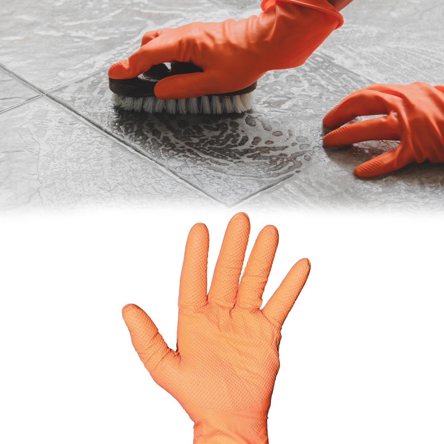 4852 2 Pair Medium Orange  Gloves For Types Of Purposes Like Washing Utensils, Gardening And Cleaning Toilet Etc. DeoDap