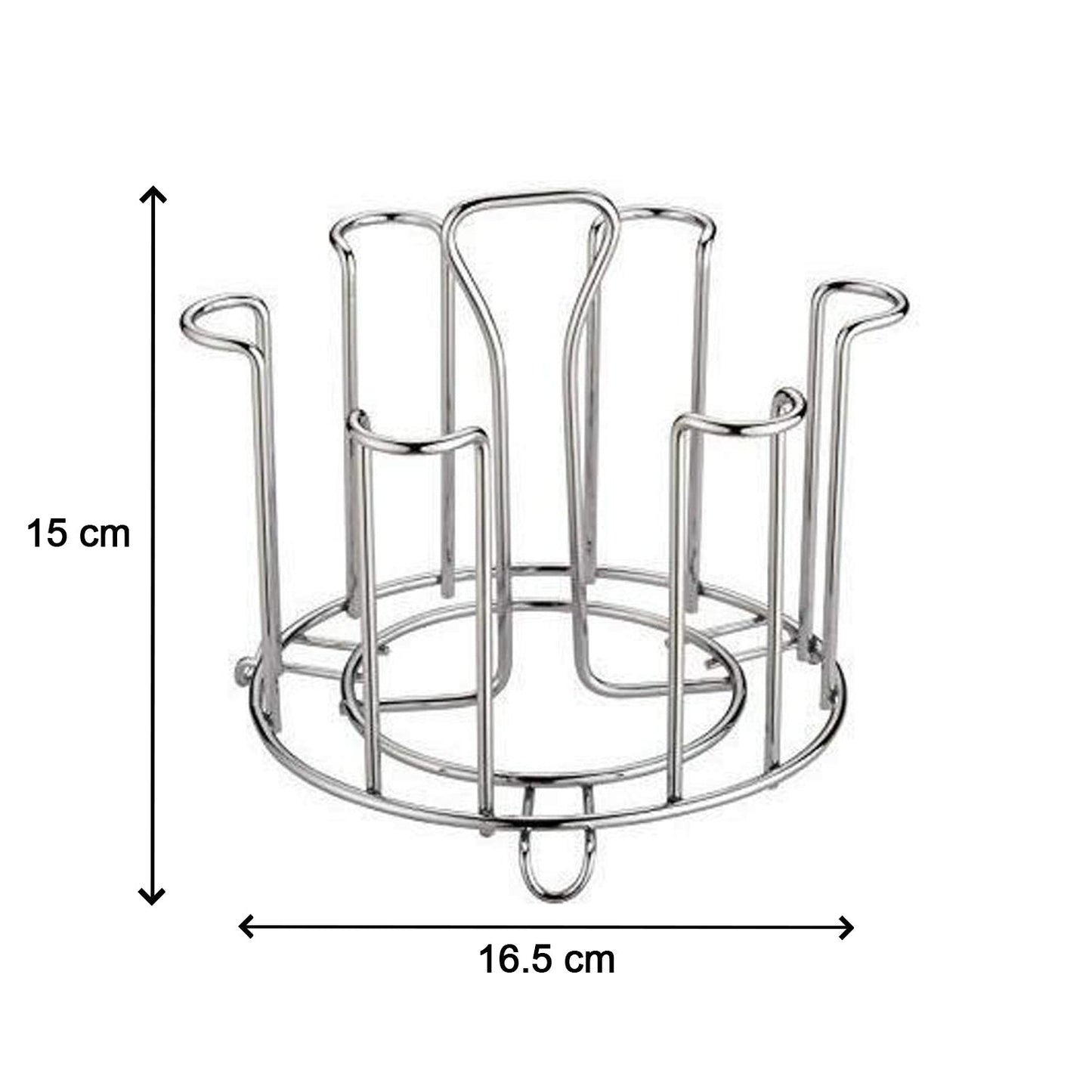 2741 SS Round Glass Stand used for holding sensitive glasses and all present in all kinds of kitchens of official and household places etc. DeoDap