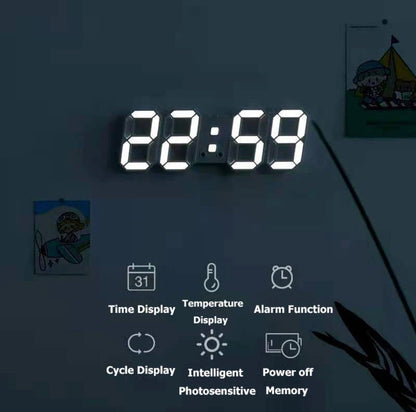 Acrylic Digital LED Display Number Clock Works on Electricity Table Wall Hanging Alarm Clock | Digital Alarm Clock Table Office Clock (multicolor)