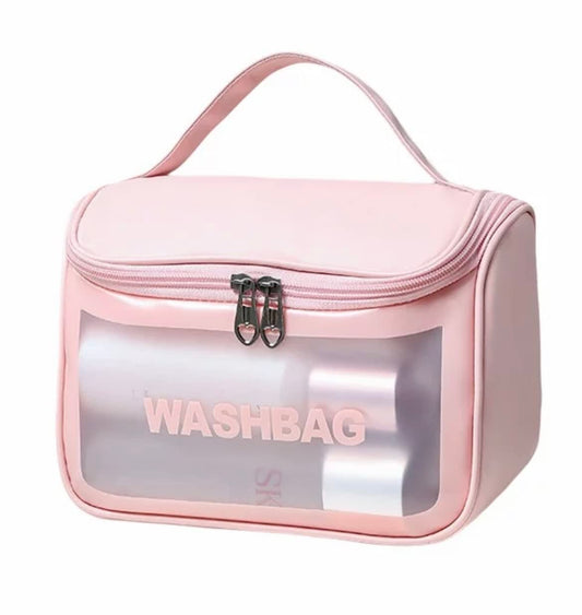 The grand magazin Culture Clear Toiletry Bag, Wash Make Up Bag PVC Waterproof Zippered Cosmetic Bag, Portable Carry Pouch for Women Men (D Shape Multicoloured)