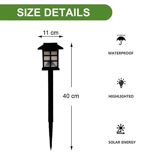 Solar Light Outdoor Waterproof Automatic on Off for Garden Fountain loght lamp Stand for Pathway Pack of 2