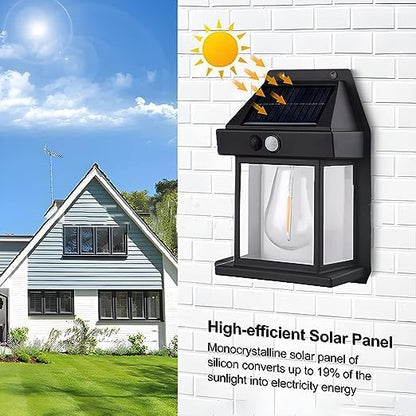 Tungsten Bulb led Solar Outdoor Garden Wall Light with Sensor Wireless ip65 Solar Wall lamp-1 PIC