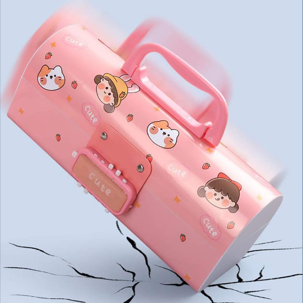 The grand magazin 3d pink and dino suitcase pencil box