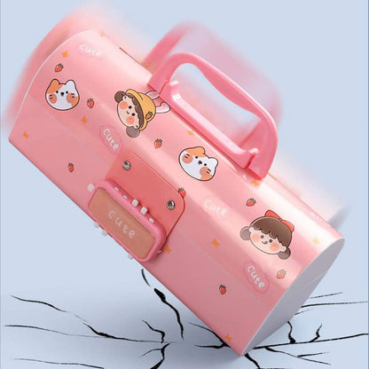 The grand magazin 3d pink and dino suitcase pencil box