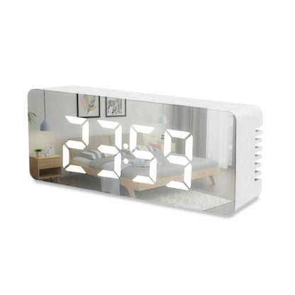 The grand magazin Digital Mirror Clock, Alarm Clock Table Office Clock with Date Time Temperature Sensor -Plastic,Multicolor,Standard