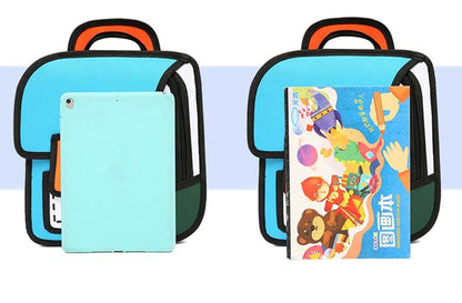 The grand magazin Girls Boys Jump Style 3D Backpack 16Inch 2D Drawing Anime Comic Cartoon Backpack Daypack Large (Multicoloured)