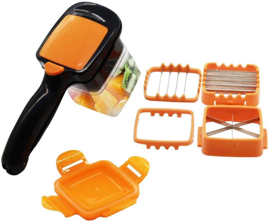 7036 B Grade Vegetable Dicer Multi Chopper Set 5 in 1 Cutting Blades DeoDap