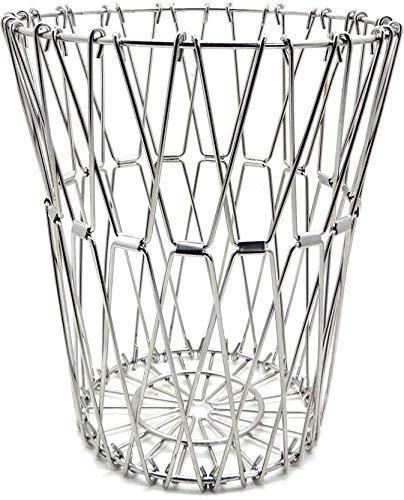 3040 Multipurpose Fruit Basket Stainless Steel Wire Bowl Foldable Basket for Vegetable / Fruits / Dining DeoDap