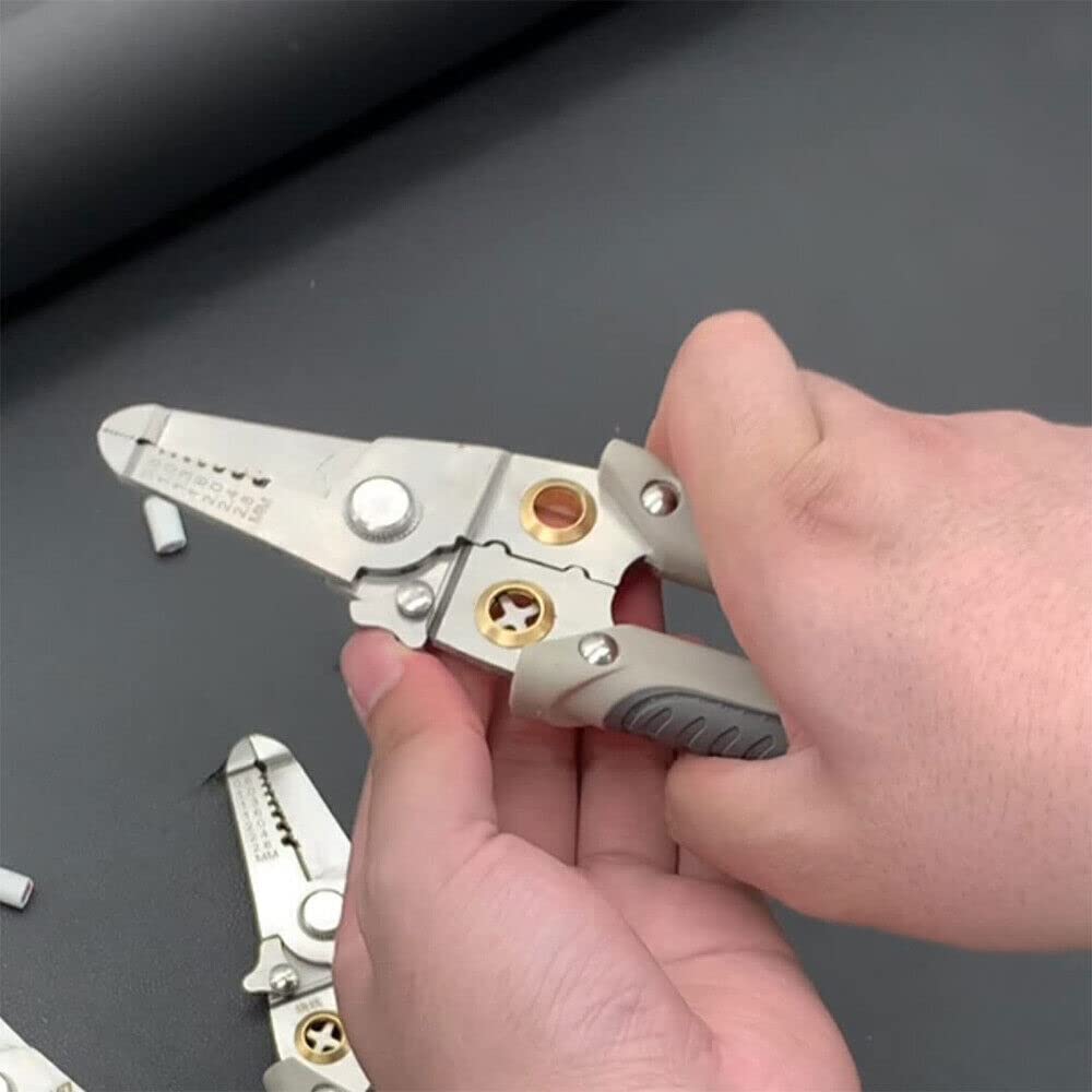 The grand magazin 6 In 1 Multifunction Electrician Wire Plier Tool || Electrical Wire Strippers Wire Splitting Pliers|| Stainless Steel Electrical Stripping Tool || Cable Stripping Cutting and Crimping