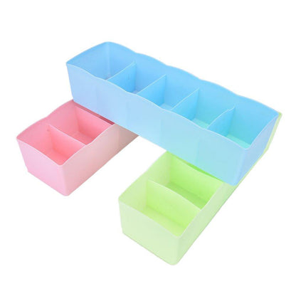 235 5-Compartments Socks/Handkerchief/Underwear Storage Box Socks Drawer Closet Organizer Storage Boxes (pack of 2) DeoDap