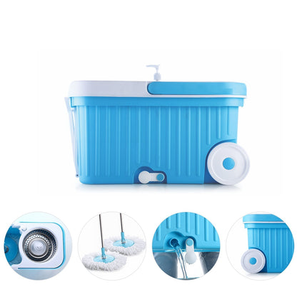 8712 Sporty Plastic Spin Mop with Bigger Wheels and Plastic Auto Fold Handle for 360 Degree Cleaning. DeoDap