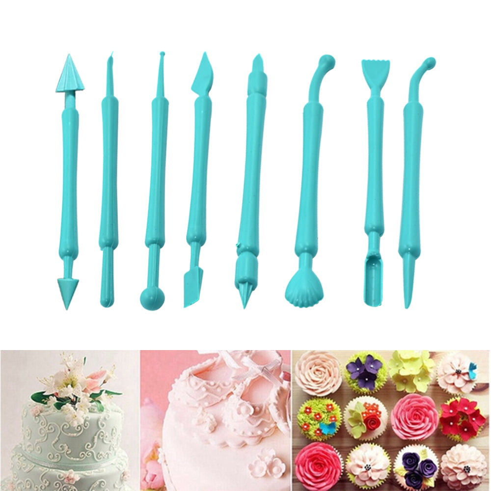 2473 Fondant Cake Decor Flower Sugar Craft Modelling Tools Clay Mould (8PC-Set) DeoDap