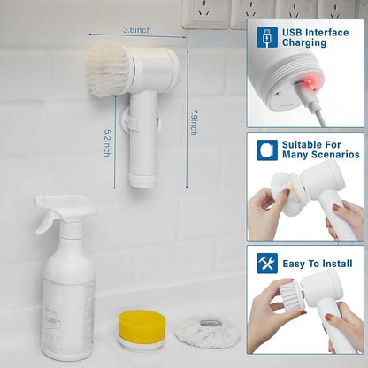 The grand magazin Electric Spin Scrubber Rechargeable Cleaning Tools,Grout Brush, Electric Cleaning Brush with 3 Brush Heads,Electric Scrubber Suitable for Bathroom Wall Tiles Floor Bathtub Kitchen