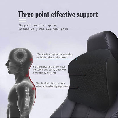 Memory Foam Car Neck Pillow Ergonomic Neck Support Pillow for Driver or Front Passenger Seat -Help Relieve Neck Pain & Improve Circulation/Fit Most Vehicles (Black, Pack of 1)