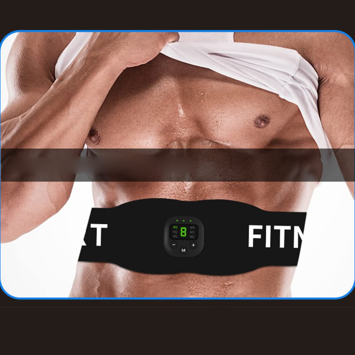 The grand magazin weight loss Abdomen Waist for Fitness Belt Abdominal Smart Home Men Exercise Women USB Training of Black Charging