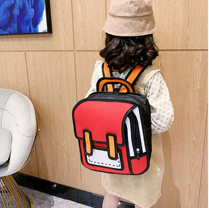 The grand magazin Girls Boys Jump Style 3D Backpack 16Inch 2D Drawing Anime Comic Cartoon Backpack Daypack Large (Multicoloured)