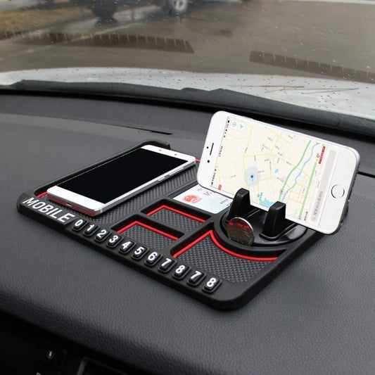 The grand magazin Car Accessories Anti-Slip Car Dashboard Mat & Mobile Phone Holder Mount - Universal Non Slip Sticky Rubber Pad for Smartphone, GPS Navigation, God Idols, Toys, Coins