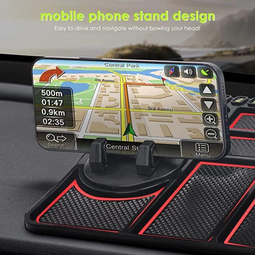 The grand magazin Car Accessories Anti-Slip Car Dashboard Mat & Mobile Phone Holder Mount - Universal Non Slip Sticky Rubber Pad for Smartphone, GPS Navigation, God Idols, Toys, Coins