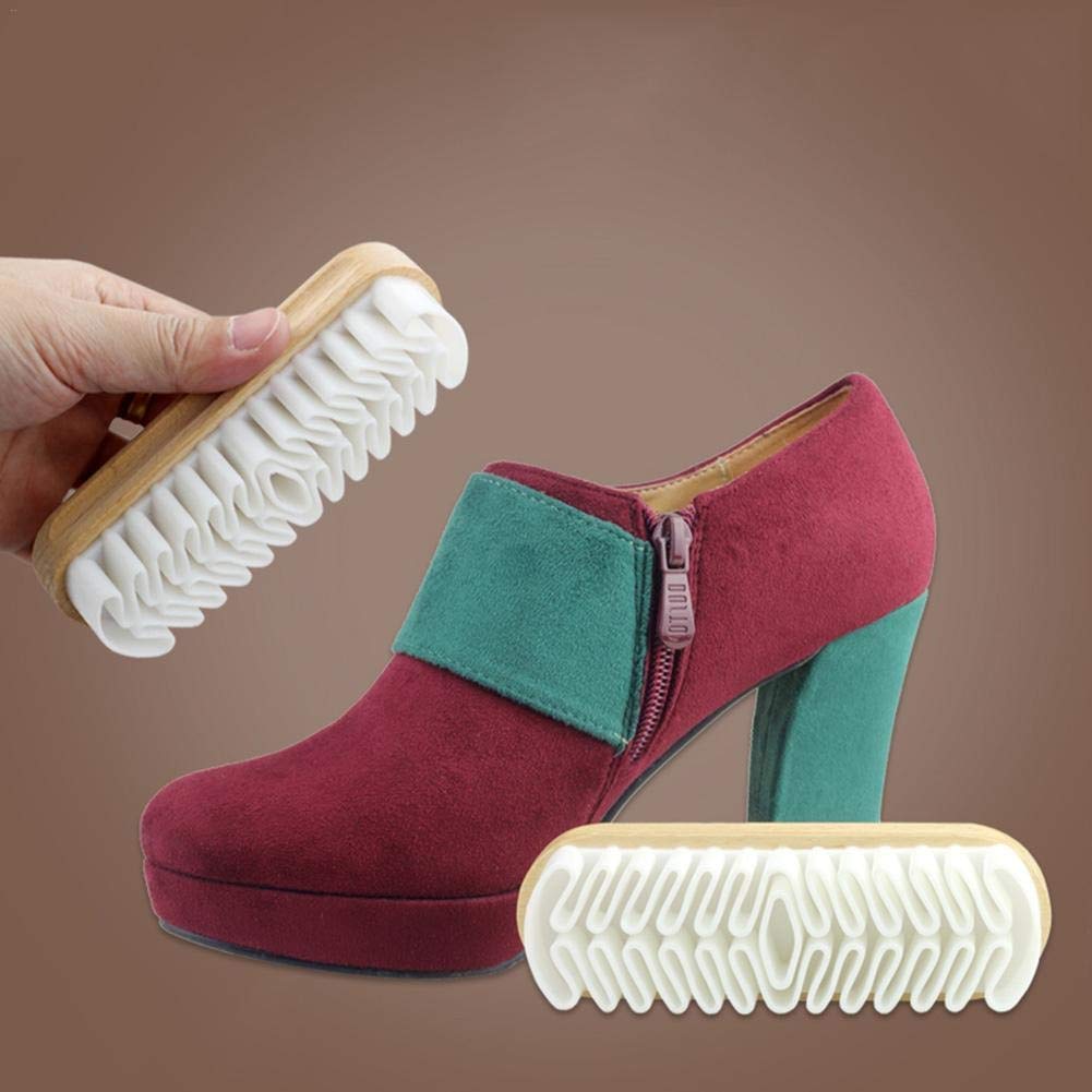 The grand magazin Rubber Crepe Soft Shoe Brush - Suitable for Leather Cleaning Suede & Nubuck Boots, Bags and Belts (Handcrafted Suede Brush for Shoes), Multicolour