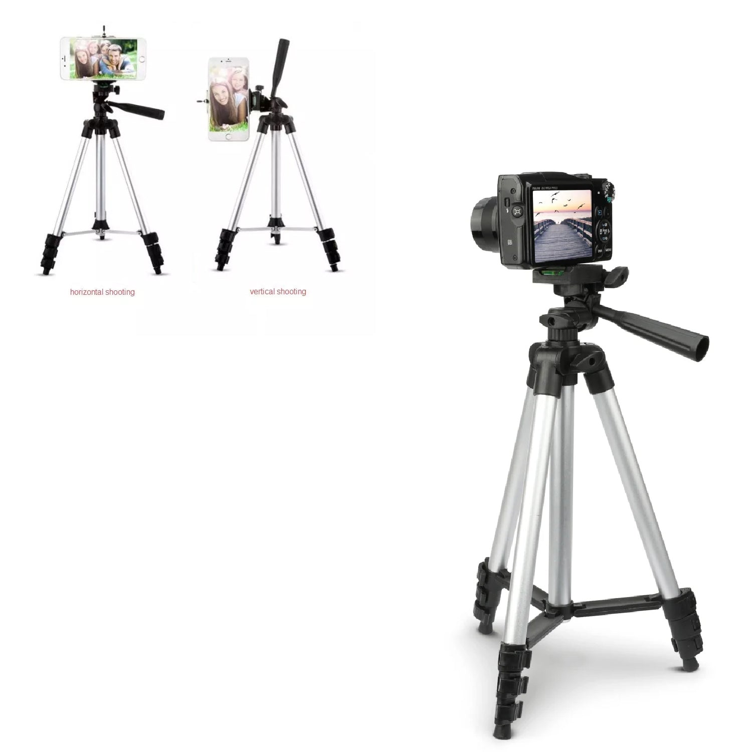 6253 Universal Lightweight Tripod with Mobile Phone Holder Mount & Carry Bag for All Smart Phones DeoDap