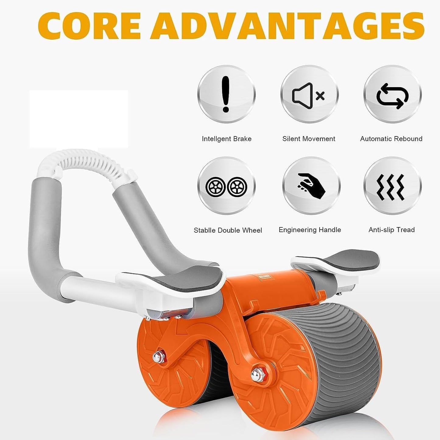 The grand magazin automatic abdominal rebound wheel Ab Roller Wheel for Abdominal & Core Strength Training, with Knee Pad for Abs Workout, Beginners, and Advanced Abdominal Core Strength Training