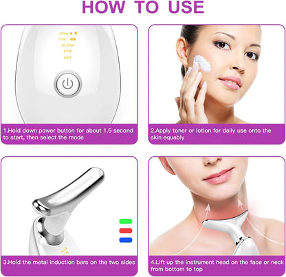 The grand magazin Neck Face Firming Wrinkle Removal Tool Double Chin Reducer Vibration Massager Skin Rejuvenation Beauty Device for Face and Neck - Face & Neck Lifting Device Chin Lifting Device, Skin Groomer