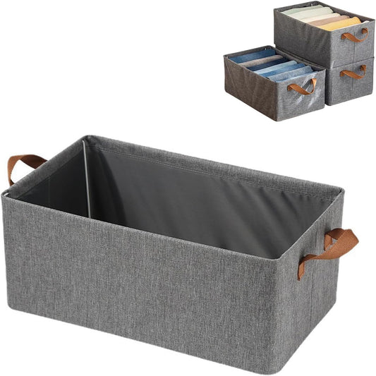 The grand magazin Collapsible Clothes Organizer for Jeans Washable Fabric Closet Storage Box Drawers Foldable Clothing Storage Bins with Handle (1pcs)