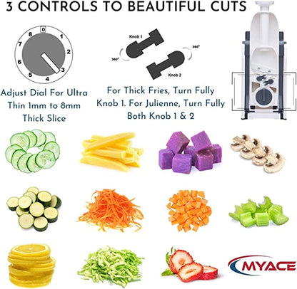 2801 MULTI FUNCTIONAL TIME SAVING ADJUSTABLE HAND PRESS VEGETABLES CHOPPERÂ