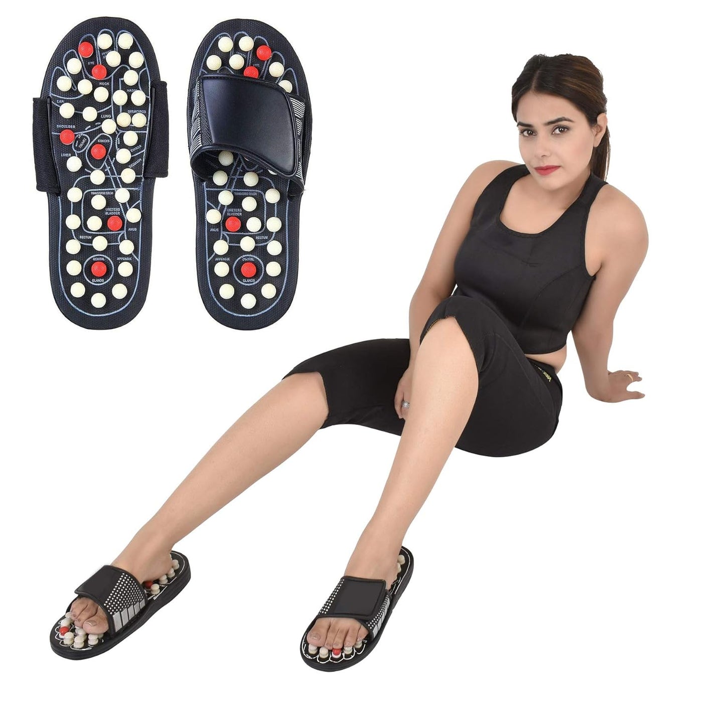 Magnetic Therapy Spring Acupressure Paduka Accu Slippers for Full Body Blood Circulation Natural Paduka Slippers For Men and Women (Unisex) Multisize