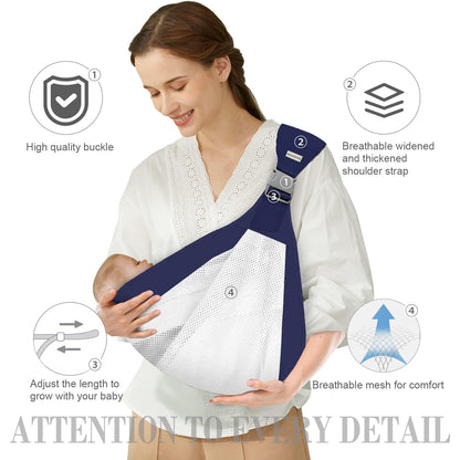 The grand magazin Baby Carrier Newborn to Toddler, Ergonomic 3D Mesh Baby Wraps Carrier, Adjustable Baby Sling, Lightweight Breathable Baby Carrier Wrap with Thick Shoulder Straps for 0-36 Months Infant