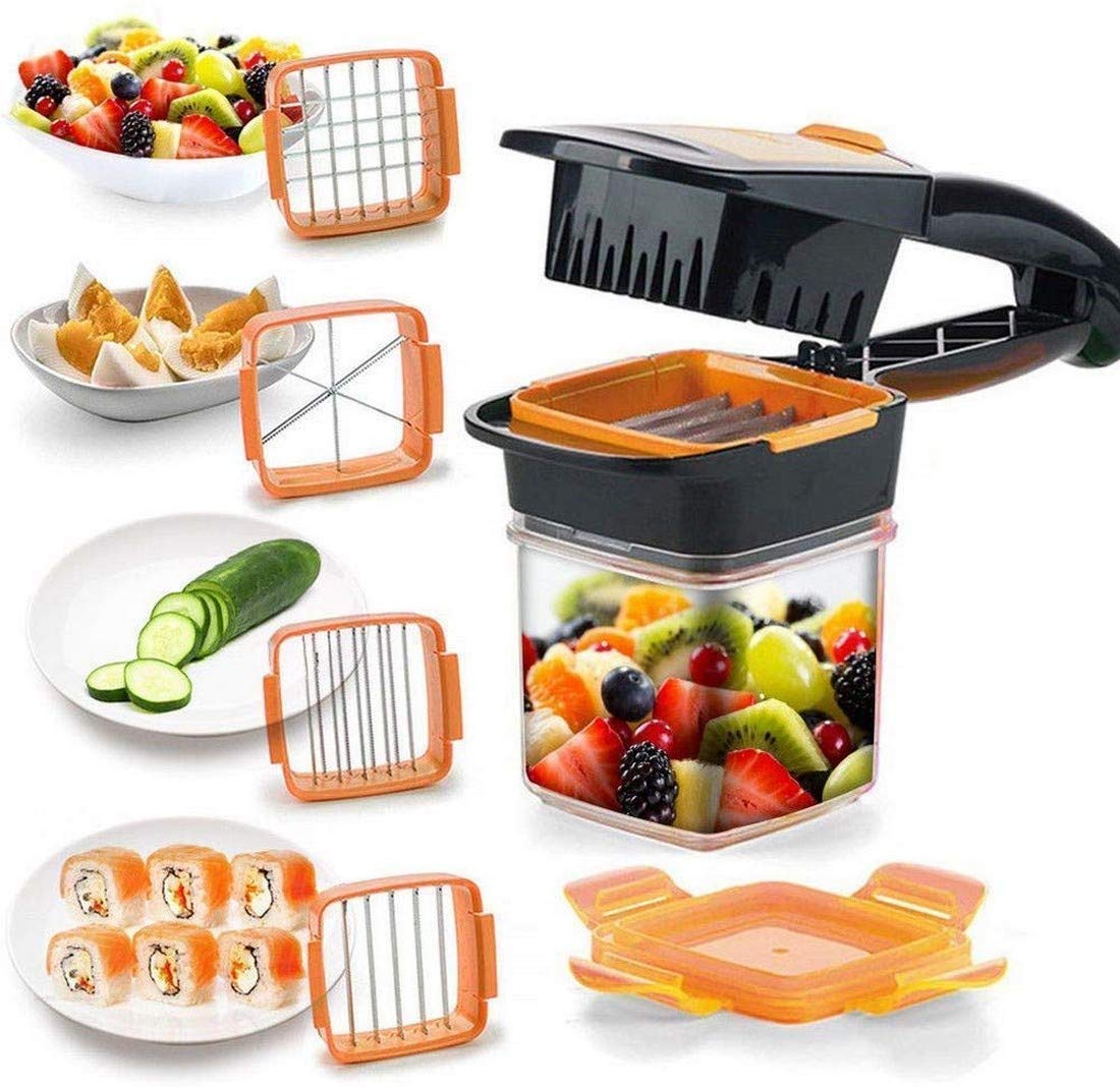 2152 Premium Vegetable Dicer Multi Chopper Set 5 in 1 Cutting Blades DeoDap