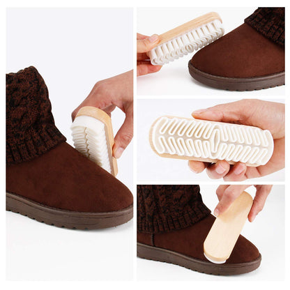 The grand magazin Rubber Crepe Soft Shoe Brush - Suitable for Leather Cleaning Suede & Nubuck Boots, Bags and Belts (Handcrafted Suede Brush for Shoes), Multicolour