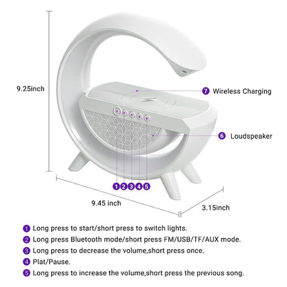 1393   3-in-1 Multi-Function LED Night Lamp with Bluetooth Speaker, Wireless Charging, for Bedroom for Music, Party and Mood Lighting - Perfect Gift for All Occasions blootuth speaker (Media Player)