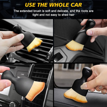 Car Dust Cleaning Brush BMG Import Export Auto Interior Soft Hair Removal Brush Car Cleaning Brush Dust Collectors Curved Design Dirt Dust Clean Brushes Air Conditioner Leather Computer Scratch Free