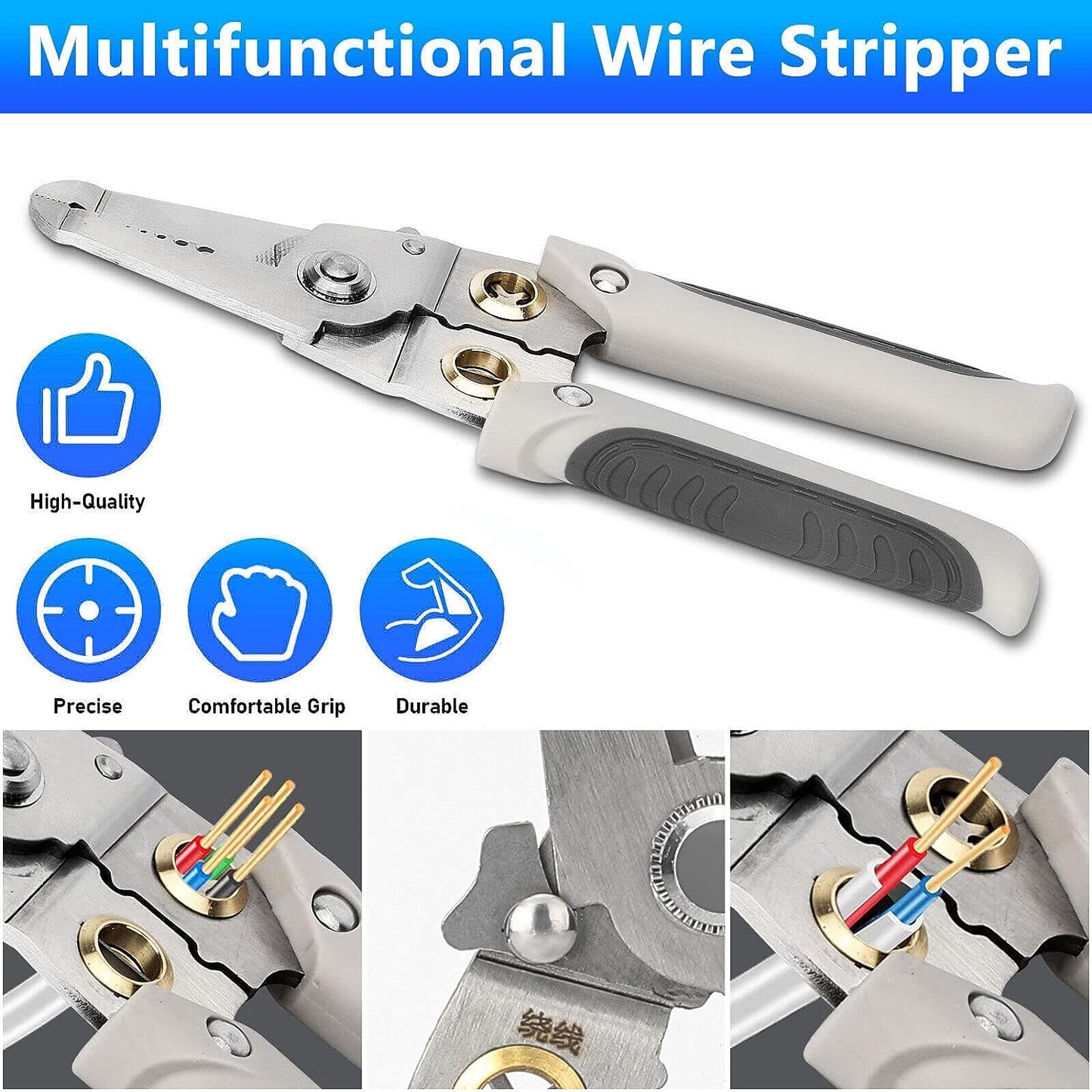 The grand magazin 6 In 1 Multifunction Electrician Wire Plier Tool || Electrical Wire Strippers Wire Splitting Pliers|| Stainless Steel Electrical Stripping Tool || Cable Stripping Cutting and Crimping