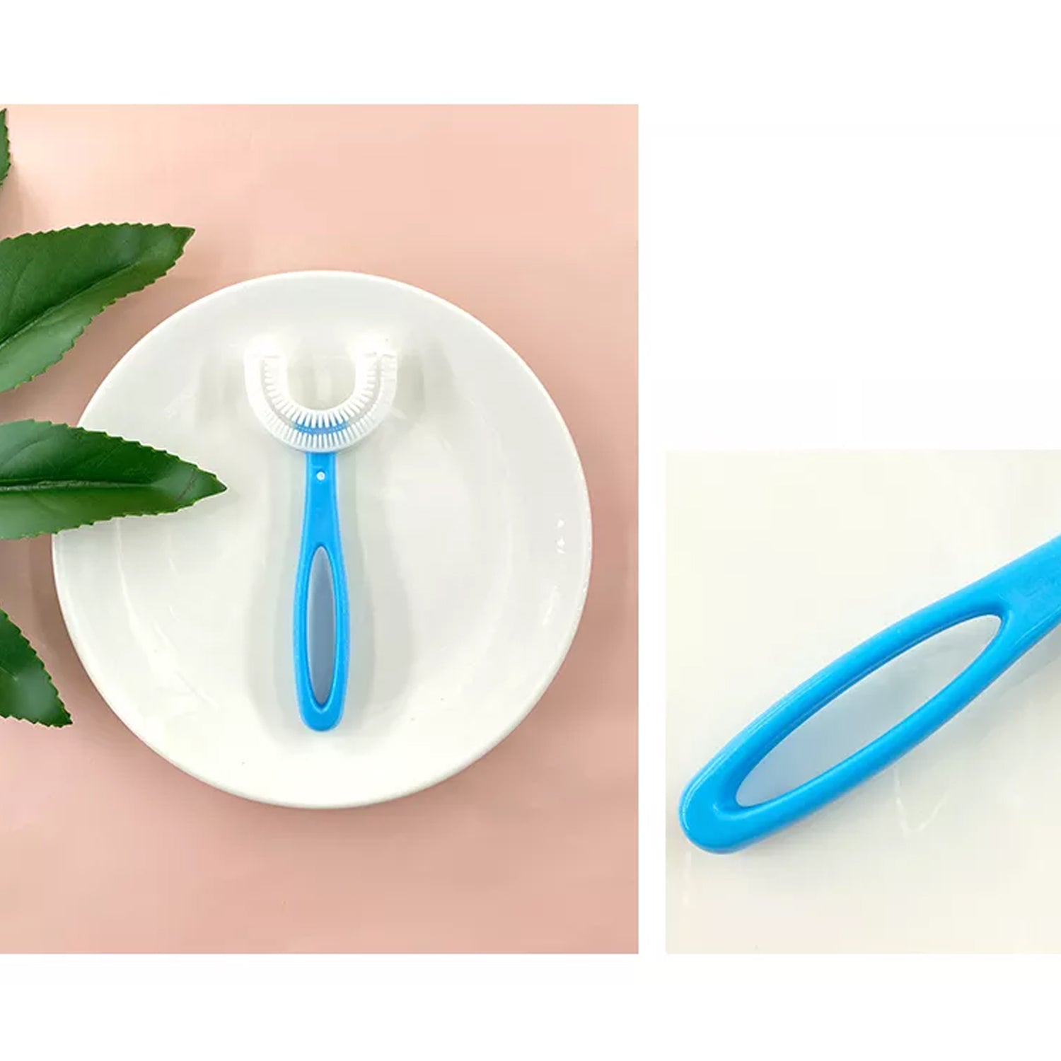 4003 U-Shaped Toothbrush for Kids Manual Whitening Toothbrush Silicone Brush Head for Kids Children Infant Toothbrush For 2-6 Years DeoDap