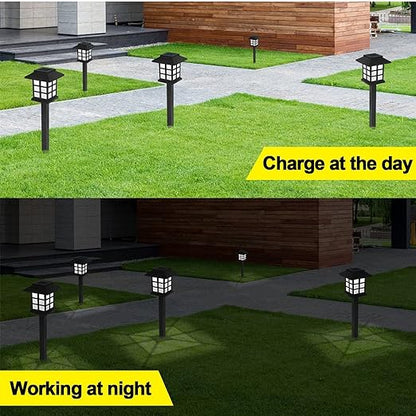 Solar Light Outdoor Waterproof Automatic on Off for Garden Fountain loght lamp Stand for Pathway Pack of 2